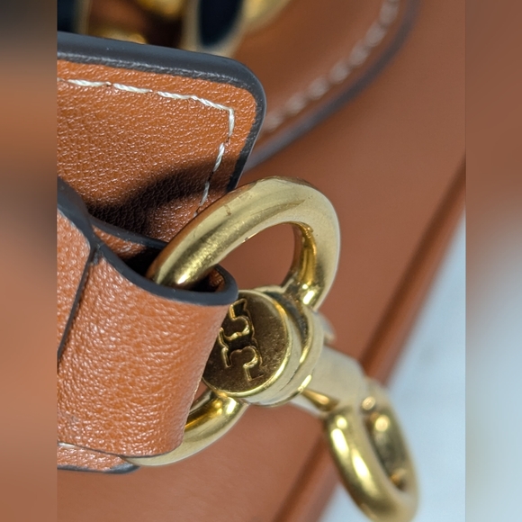 Tory burch Jessie Chain-Embellished Leather Satchel Rare!! - Picture 7 of 12